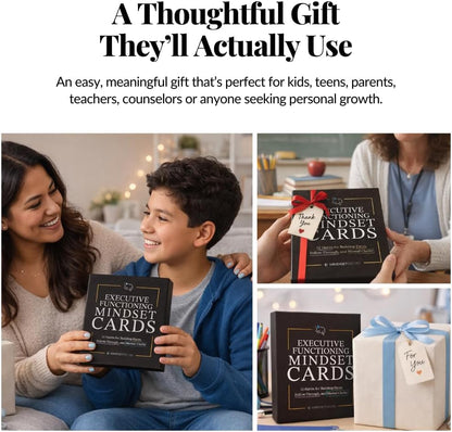 Emotional Intelligence Mindset Cards – 52 Daily Habits for Confidence, Connection & Social Skills – for Kids, Teens & Adults – Includes Wooden Display Stand – Gift for Teachers & Parents