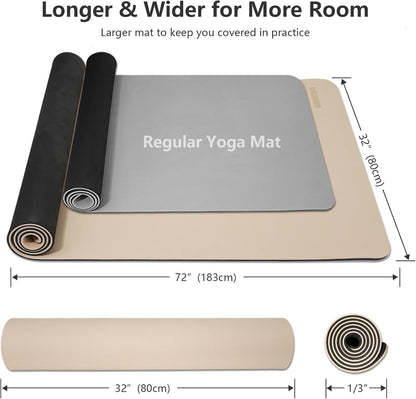 Yoga Mat, 80cm Wide, 1/3 Inch Thick Exercise Mat, Carry Strap, Fitness