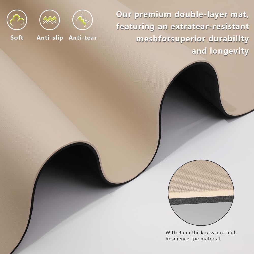 Yoga Mat, 80cm Wide, 1/3 Inch Thick Exercise Mat, Carry Strap, Fitness