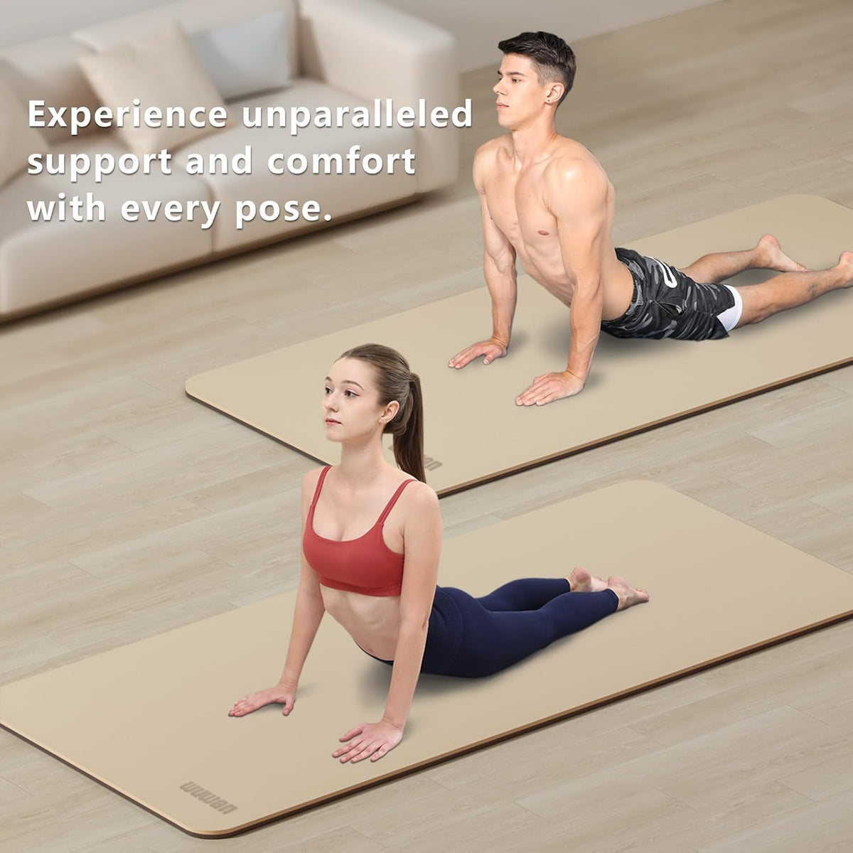 Yoga Mat, 80cm Wide, 1/3 Inch Thick Exercise Mat, Carry Strap, Fitness