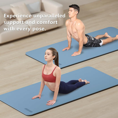Yoga Mat, 80cm Wide, 1/3 Inch Thick Exercise Mat, Carry Strap, Fitness