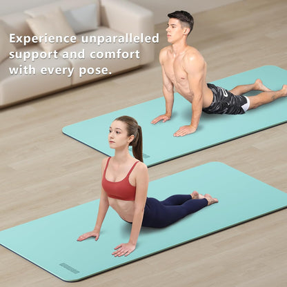 Yoga Mat, 80cm Wide, 1/3 Inch Thick Exercise Mat, Carry Strap, Fitness