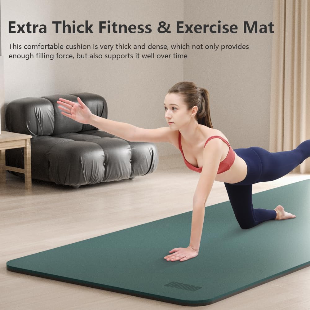 Yoga Mat, 80cm Wide, 1/3 Inch Thick Exercise Mat, Carry Strap, Fitness