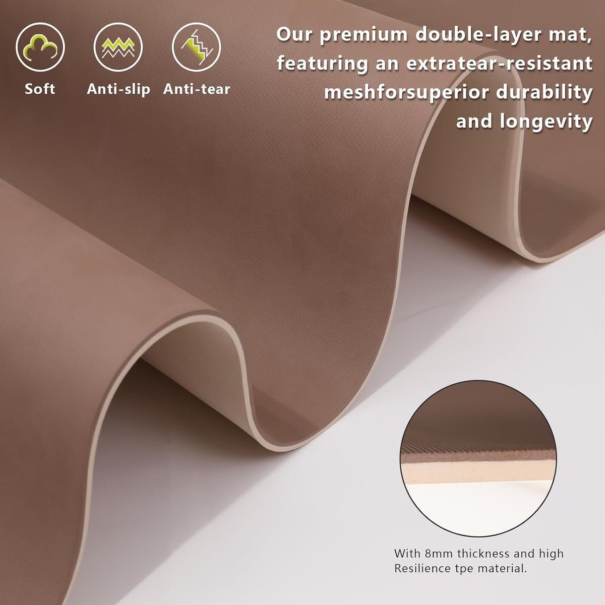 Yoga Mat, 80cm Wide, 1/3 Inch Thick Exercise Mat, Carry Strap, Fitness