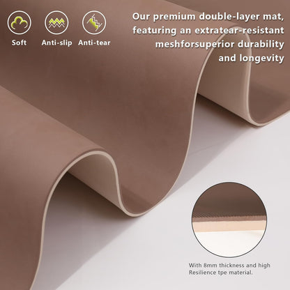 Yoga Mat, 80cm Wide, 1/3 Inch Thick Exercise Mat, Carry Strap, Fitness
