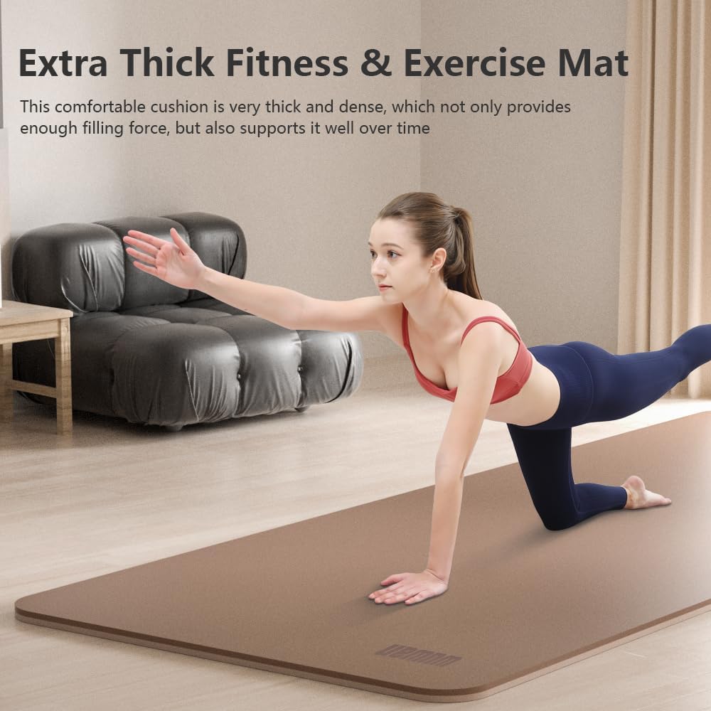 Yoga Mat, 80cm Wide, 1/3 Inch Thick Exercise Mat, Carry Strap, Fitness