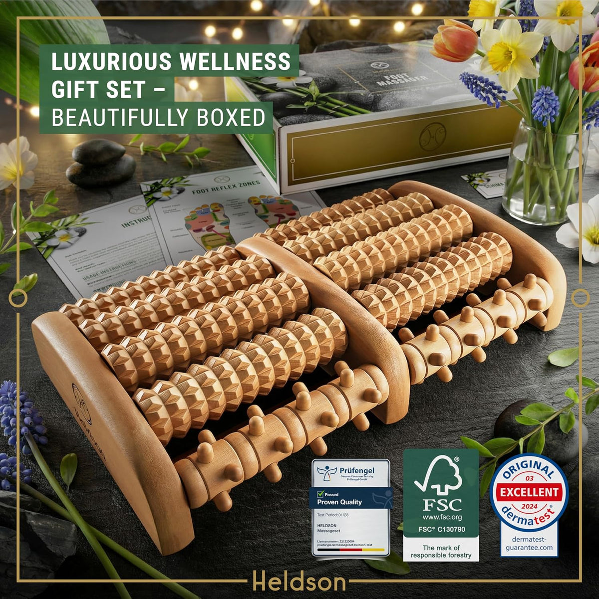 Wooden Foot Massager Roller – Foot Roller for Plantar Fasciitis