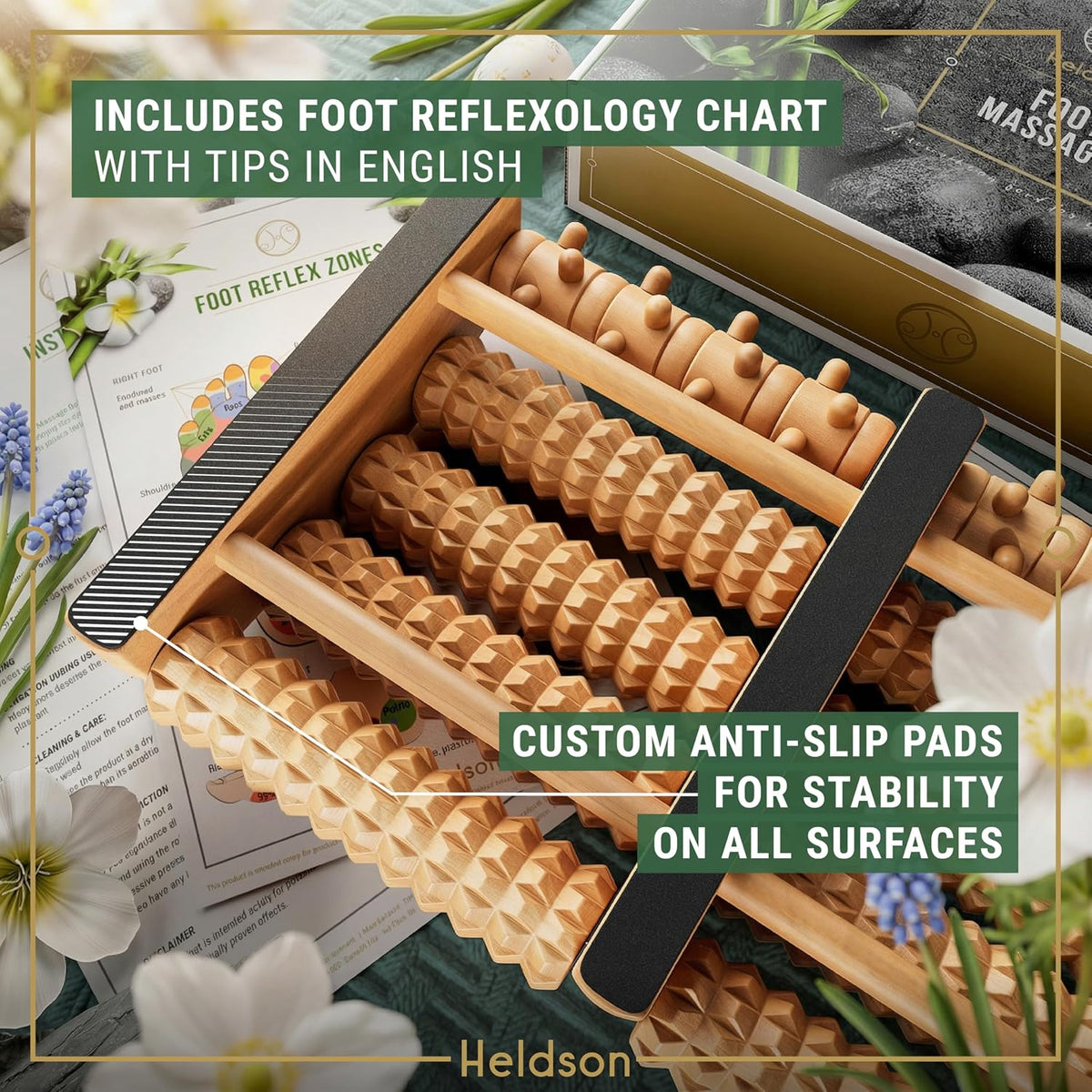 Wooden Foot Massager Roller – Foot Roller for Plantar Fasciitis