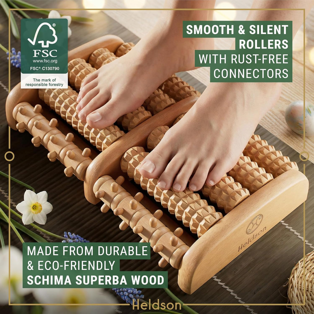 Wooden Foot Massager Roller – Foot Roller for Plantar Fasciitis