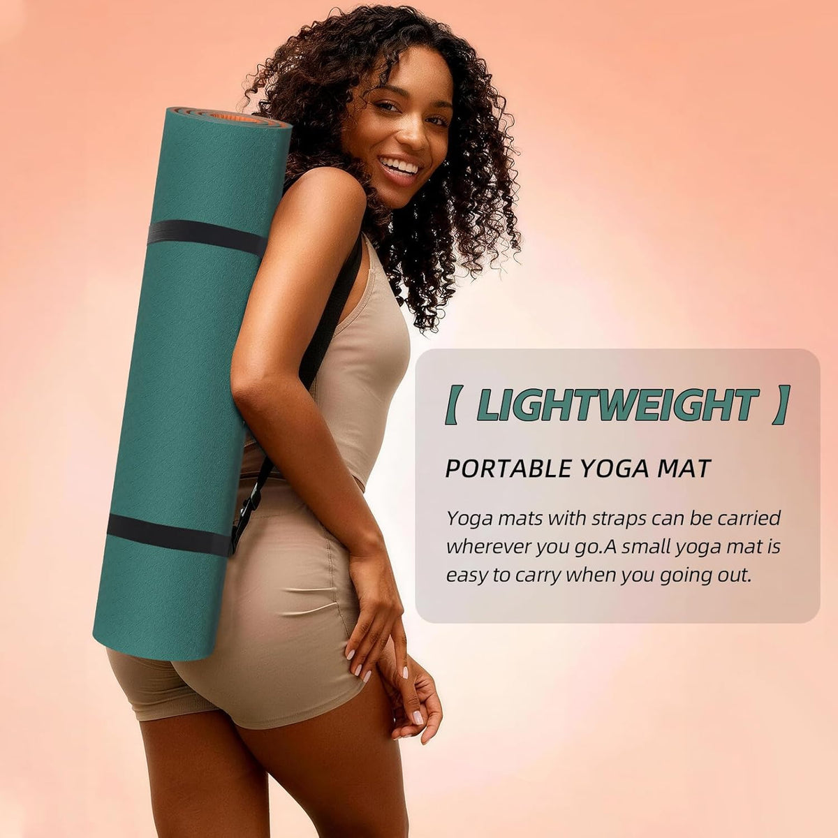 Thick Yoga Mat 72"x24"x0.4" | Non-slip & anti-tear TPE, lightweight with carrying strap, beginner-friendly for women & men, yoga/pilates/floor workout