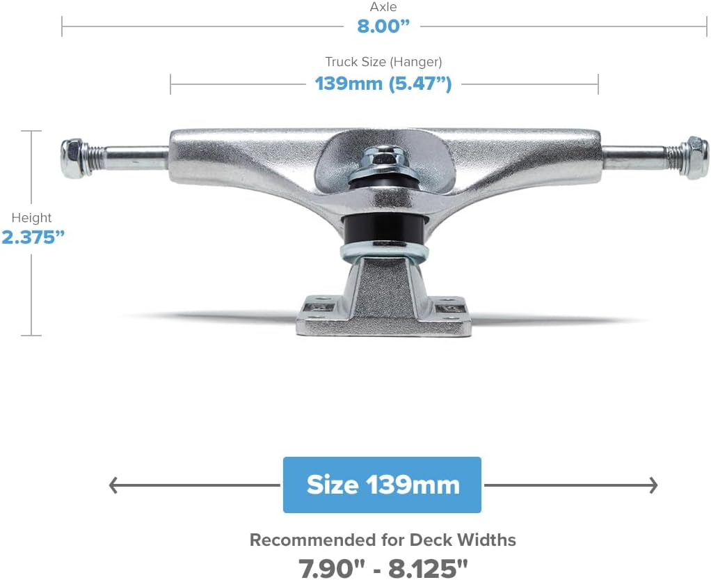 [ ] Skateboard Trucks - 109mm, 129mm, 139mm, 144mm, 149mm, 169mm Black/Raw W/1" Mounting Hardware