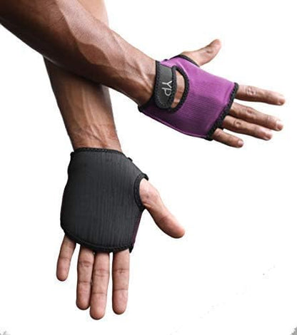 Elite Padded Anti Slip Grip Gloves for Women and Men for Yoga, Power Yoga, Pilates, Cycling, Crossfit, Outdoor Exercise, Weight Training and for Sweaty Hands