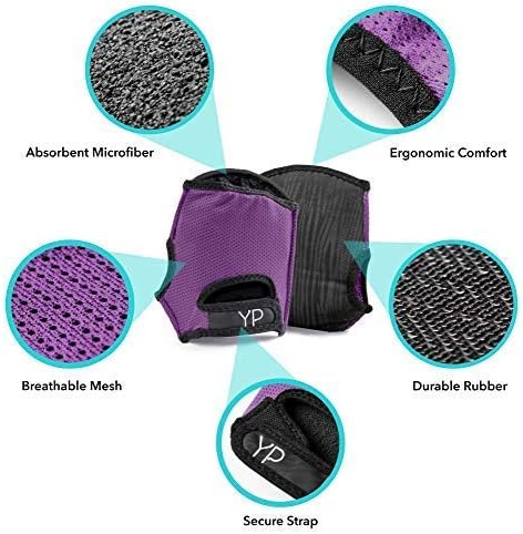 Elite Padded Anti Slip Grip Gloves for Women and Men for Yoga, Power Yoga, Pilates, Cycling, Crossfit, Outdoor Exercise, Weight Training and for Sweaty Hands