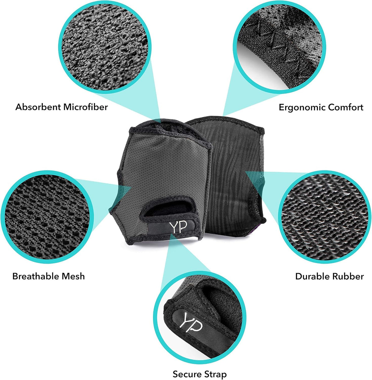 Elite Padded Anti Slip Grip Gloves for Women and Men for Yoga, Power Yoga, Pilates, Cycling, Crossfit, Outdoor Exercise, Weight Training and for Sweaty Hands