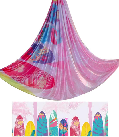 5.5 Yards / 5m Aerial Yoga Hammock Fabric Gradient Aerial Silks Yoga Swing Fitness Stretch Belt for Gym and Indoor Home Studio