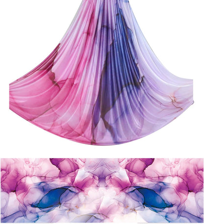 5.5 Yards / 5m Aerial Yoga Hammock Fabric Gradient Aerial Silks Yoga Swing Fitness Stretch Belt for Gym and Indoor Home Studio