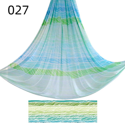 5.5 Yards / 5m Aerial Yoga Hammock Fabric Gradient Aerial Silks Yoga Swing Fitness Stretch Belt for Gym and Indoor Home Studio