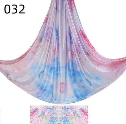 5.5 Yards / 5m Aerial Yoga Hammock Fabric Gradient Aerial Silks Yoga Swing Fitness Stretch Belt for Gym and Indoor Home Studio