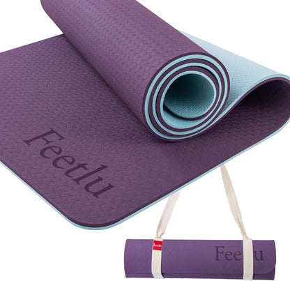 Extra Thick 10mm Yoga Mat, 72" x 24", Non-Slip with Carry Strap