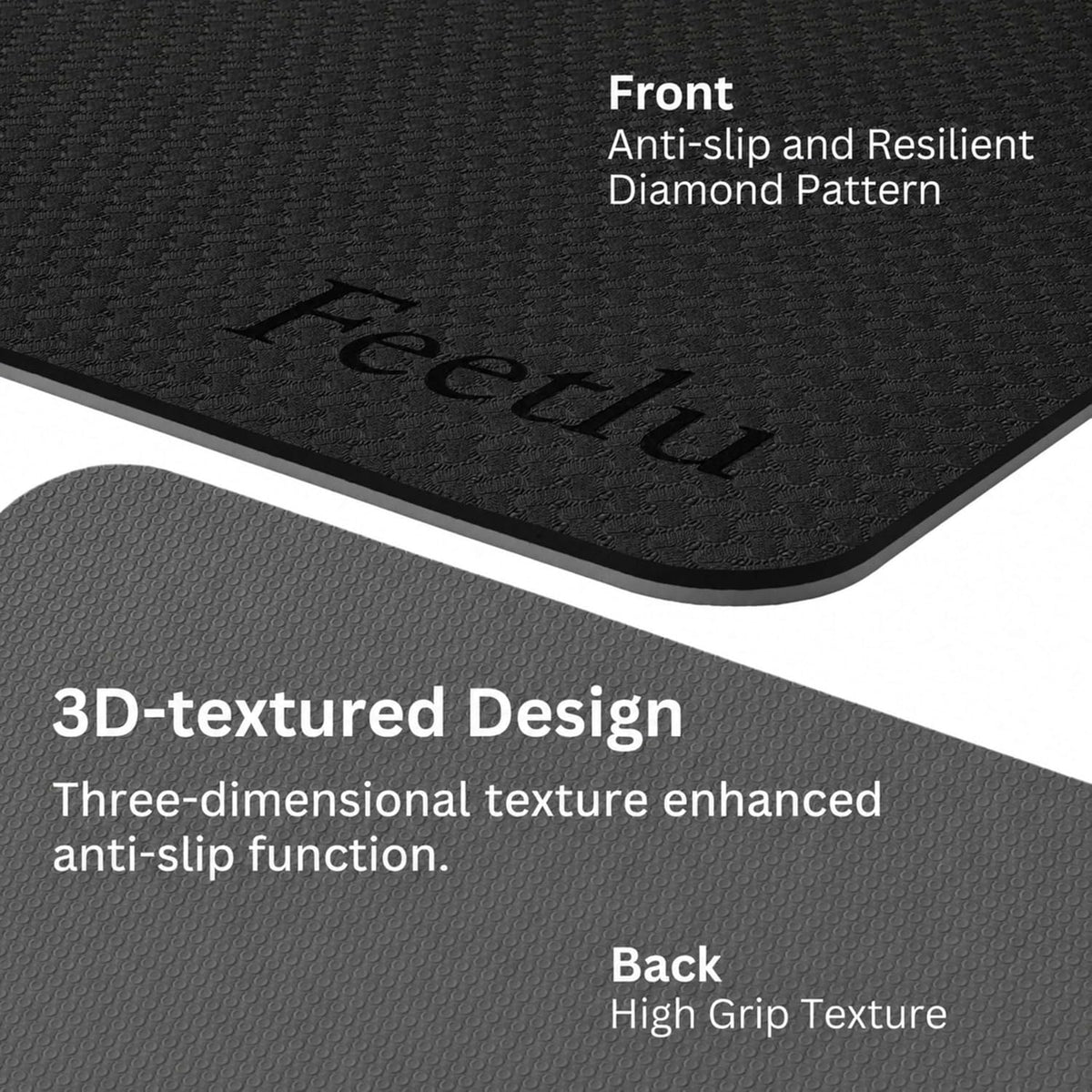 Extra Thick 10mm Yoga Mat, 72" x 24", Non-Slip with Carry Strap