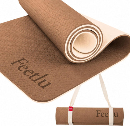 Extra Thick 10mm Yoga Mat, 72" x 24", Non-Slip with Carry Strap