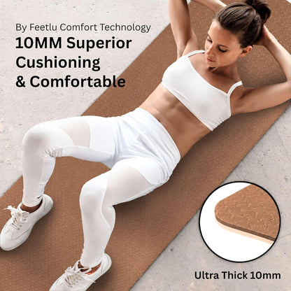 Extra Thick 10mm Yoga Mat, 72" x 24", Non-Slip with Carry Strap