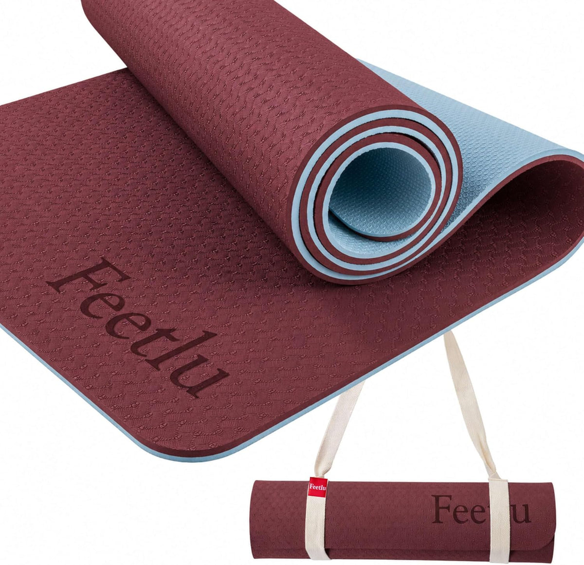 Extra Thick 10mm Yoga Mat, 72" x 24", Non-Slip with Carry Strap