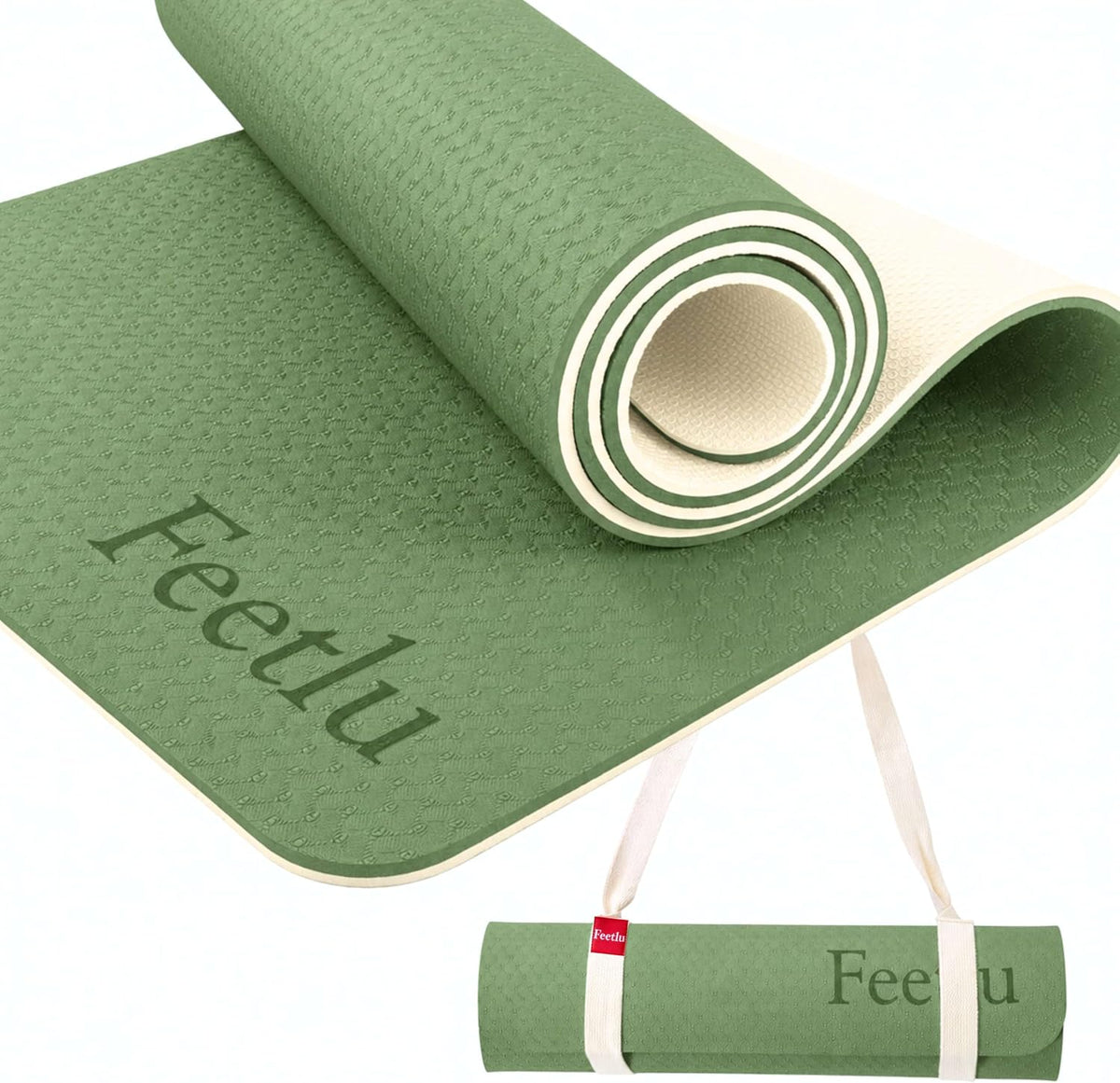 Extra Thick 10mm Yoga Mat, 72" x 24", Non-Slip with Carry Strap