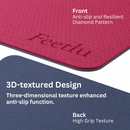 Extra Thick 10mm Yoga Mat, 72" x 24", Non-Slip with Carry Strap