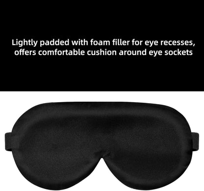 Sleep Mask Silk Eye Cover with Shaped Pad, Machine Washable