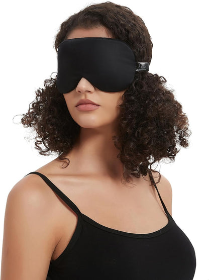 Sleep Mask Silk Eye Cover with Shaped Pad, Machine Washable