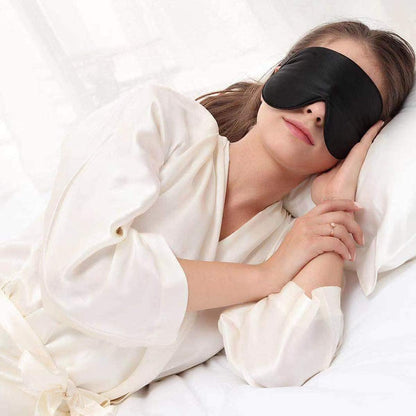 Sleep Mask Silk Eye Cover with Shaped Pad, Machine Washable