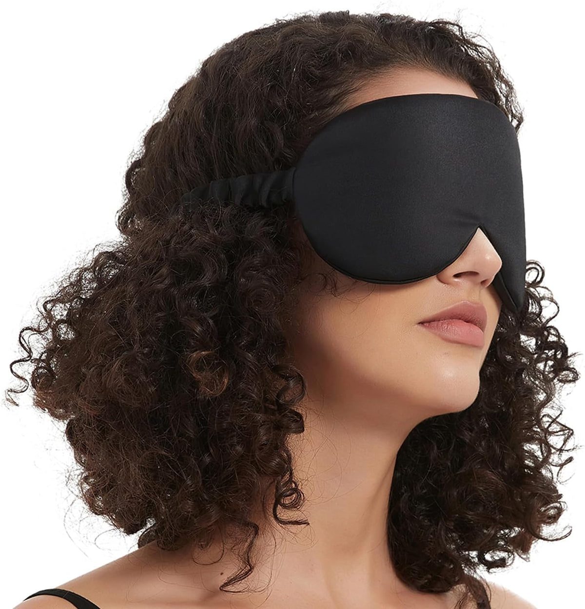 Sleep Mask Silk Eye Cover with Shaped Pad, Machine Washable
