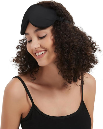 Sleep Mask Silk Eye Cover with Shaped Pad, Machine Washable