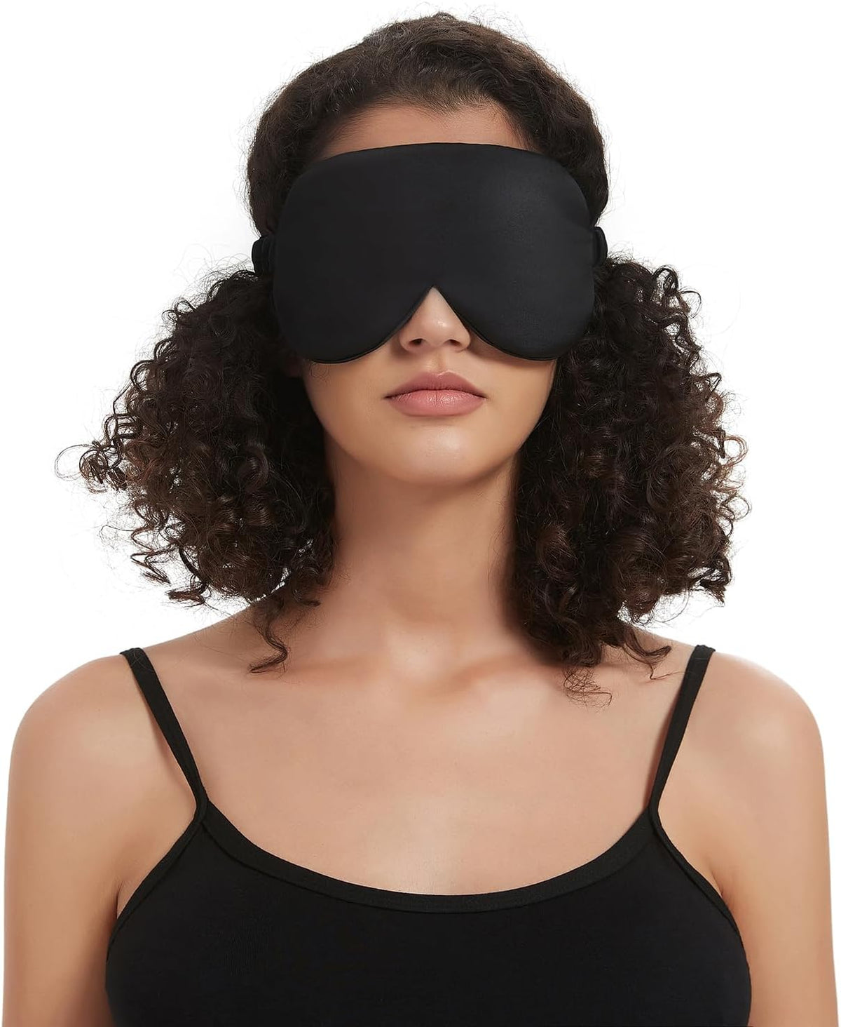 Sleep Mask Silk Eye Cover with Shaped Pad, Machine Washable