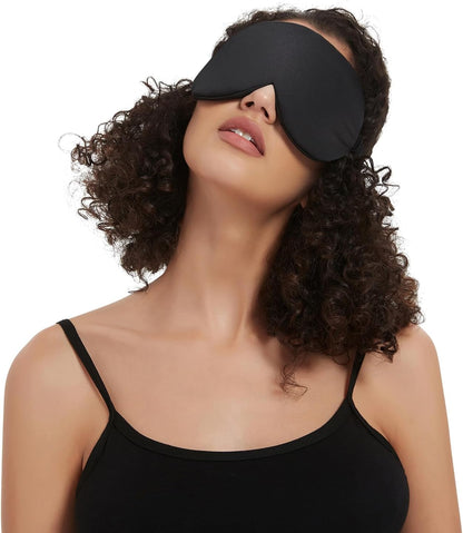 Sleep Mask Silk Eye Cover with Shaped Pad, Machine Washable