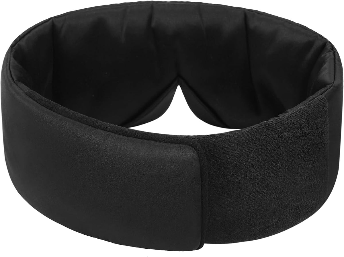 Sleep Mask Silk Eye Cover with Shaped Pad, Machine Washable