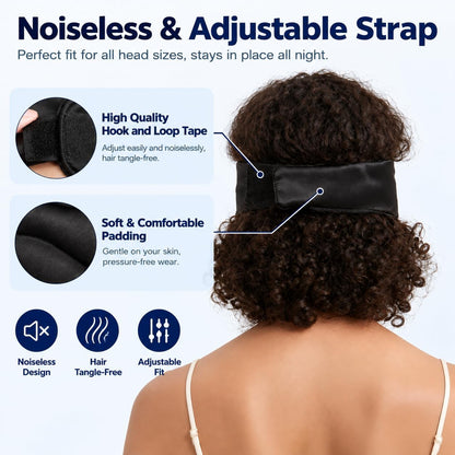 Sleep Mask Silk Eye Cover with Shaped Pad, Machine Washable