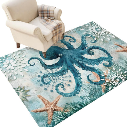 Round Area Rugs 3 ft Indoor Aloha Mats Sea Turtle Ocean Animal Nautical Map Soft Living Room Bedroom Unique Carpet Woman Yoga Mat Home Decor
