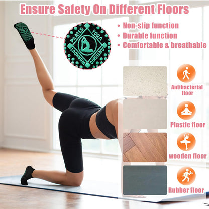 Pilates Non Slip Grip Socks for Women 1-4 Pairs Yoga Barre Ballet Workout Hospital Grippy Sock
