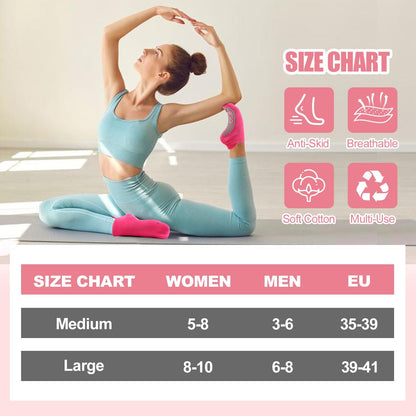 Pilates Non Slip Grip Socks for Women 1-4 Pairs Yoga Barre Ballet Workout Hospital Grippy Sock