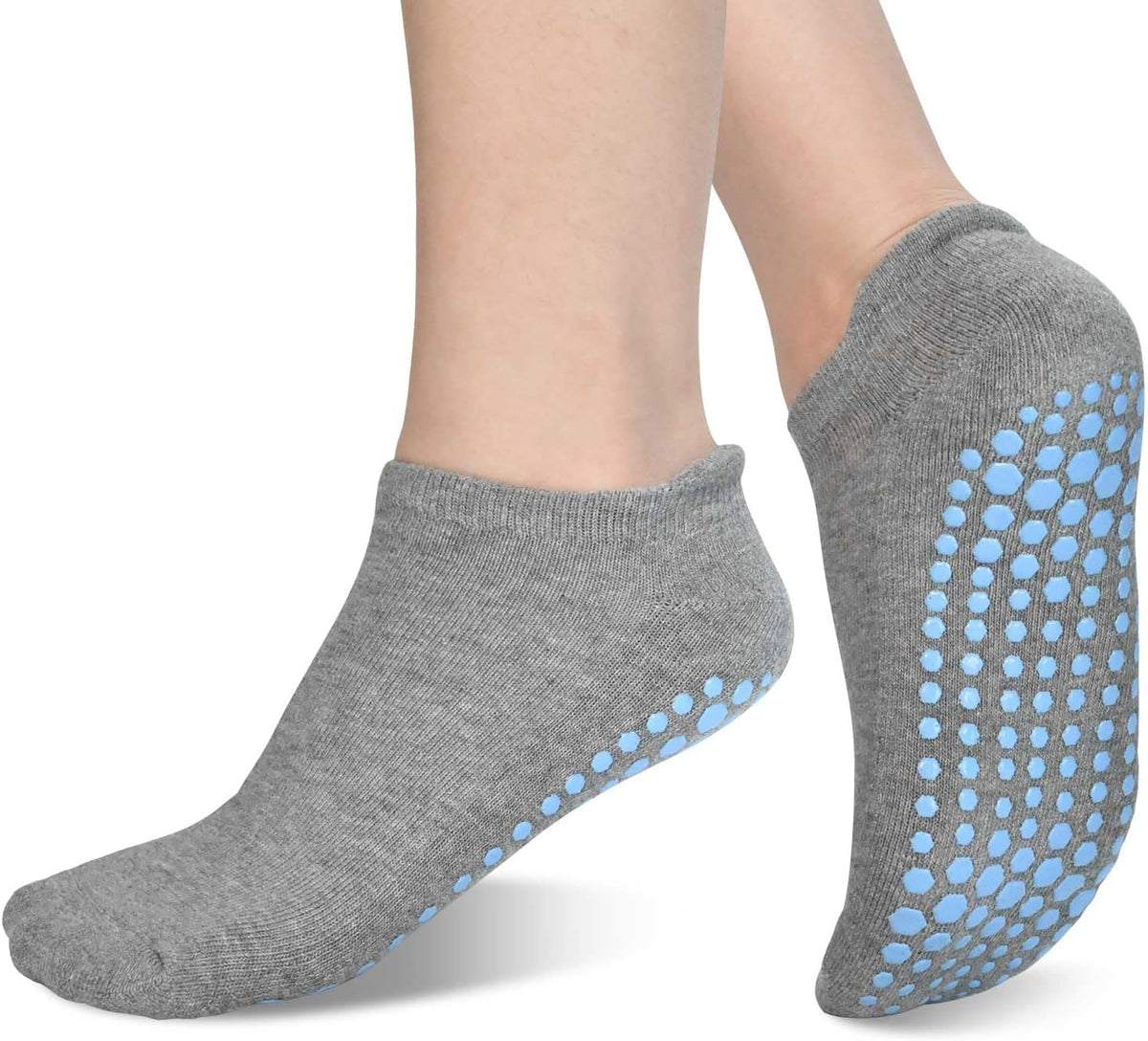 Pilates Non Slip Grip Socks for Women 1-4 Pairs Yoga Barre Ballet Workout Hospital Grippy Sock