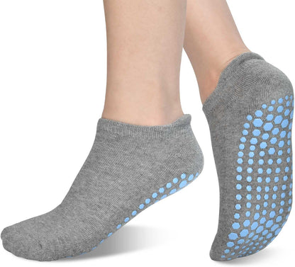 Pilates Non Slip Grip Socks for Women 1-4 Pairs Yoga Barre Ballet Workout Hospital Grippy Sock