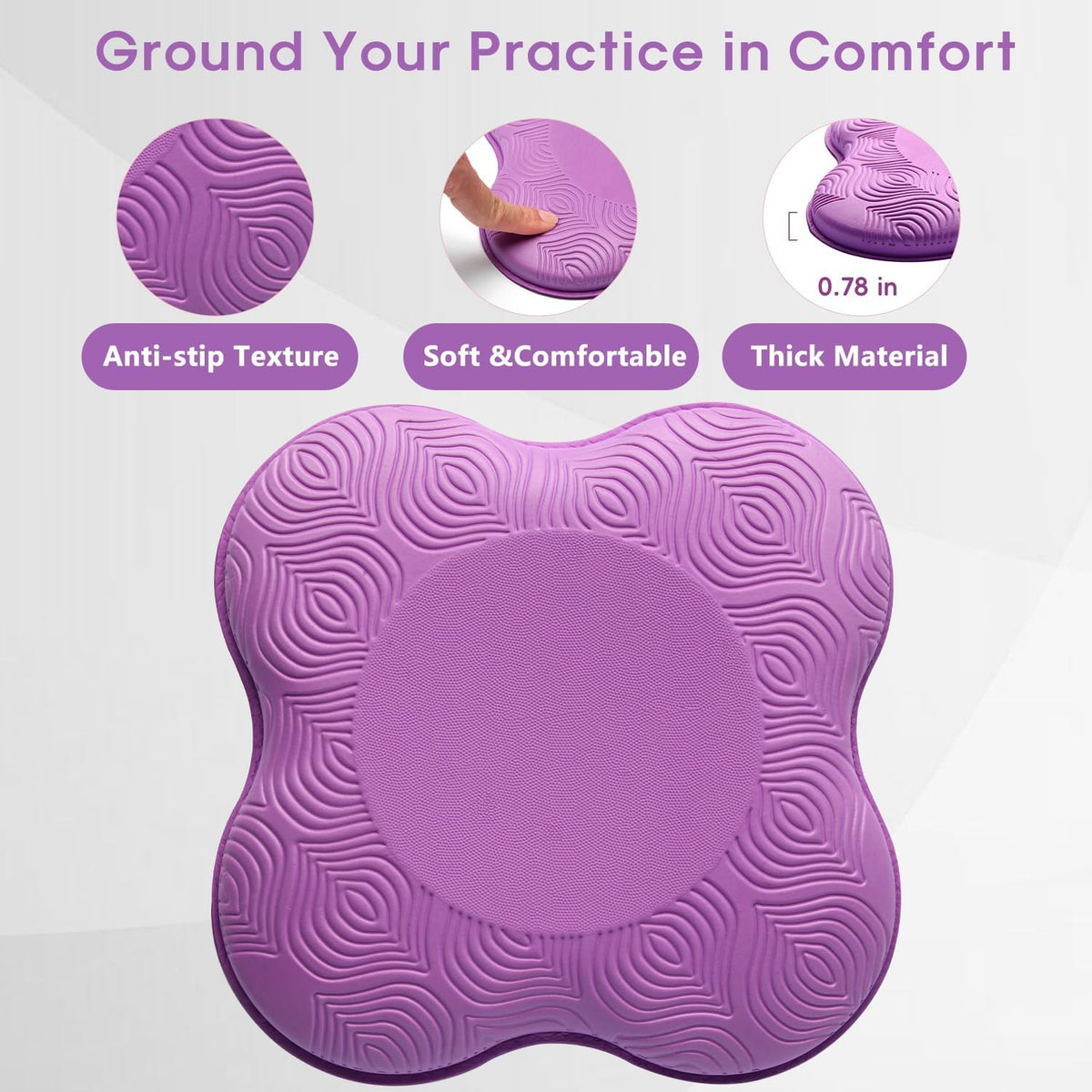 2 Pack Yoga Knee Pads Mat Set - Extra Thick Foam Kneeling Pad Cushion for Knees, Elbows, Wrists, Head - Yoga Essentials for Women Men, Non-Slip Pilates, Meditation, Floor Workouts