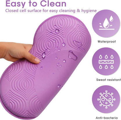 2 Pack Yoga Knee Pads Mat Set - Extra Thick Foam Kneeling Pad Cushion for Knees, Elbows, Wrists, Head - Yoga Essentials for Women Men, Non-Slip Pilates, Meditation, Floor Workouts