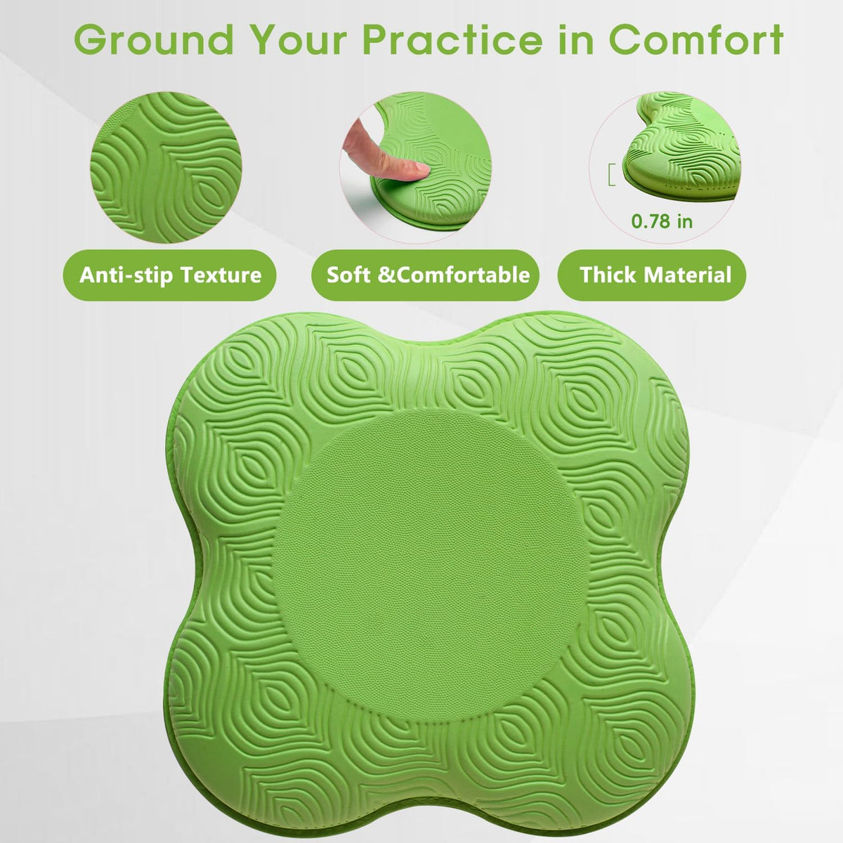 2 Pack Yoga Knee Pads Mat Set - Extra Thick Foam Kneeling Pad Cushion for Knees, Elbows, Wrists, Head - Yoga Essentials for Women Men, Non-Slip Pilates, Meditation, Floor Workouts