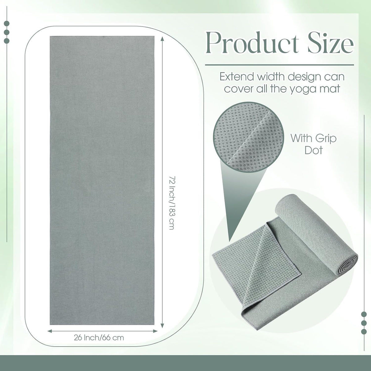 3 Pack Non Slip Hot Yoga Towels with Grip, Beige Dark Gray Coffee