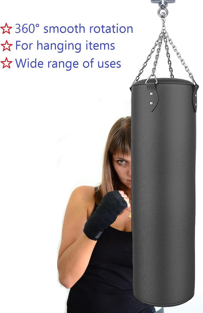 2 Antirust Swing Hanger Heavy Duty 360°+180°Rotation 1500LB Capacity Wood Playground Yoga Hammock Chair, Rope sandbag