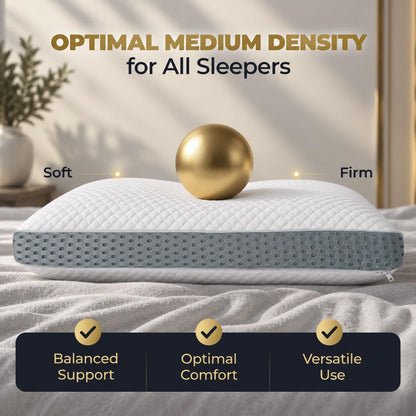 Memory Foam Pillow, Queen Neck Pain Relief, Contour Cervical Pillow, for Neck and Shoulder Pain, Side, Back and Stomach Sleeper, 24x14x5 inches