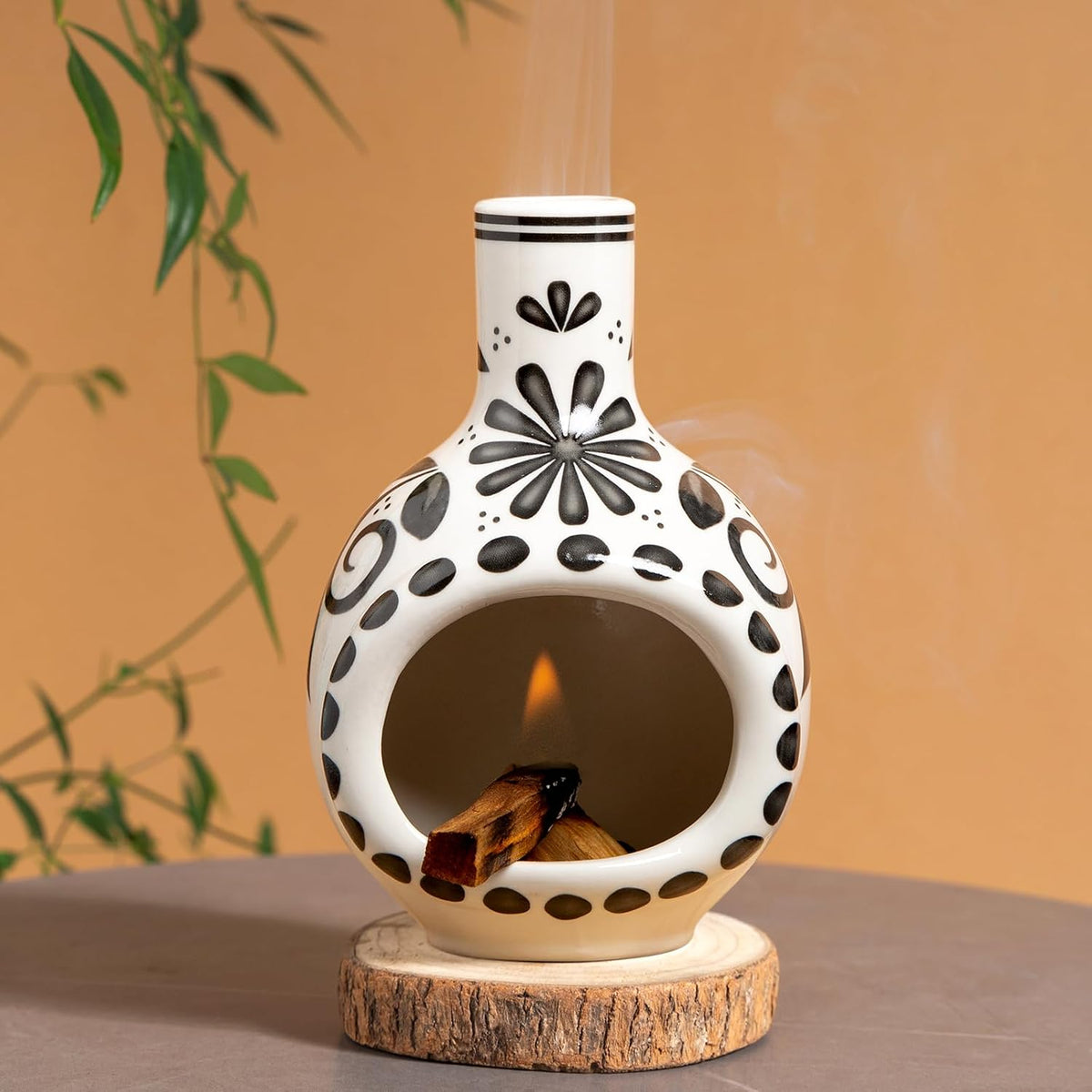 Palo Santo Holder, Mini Chimney Incense Bowl for Sage & Cones